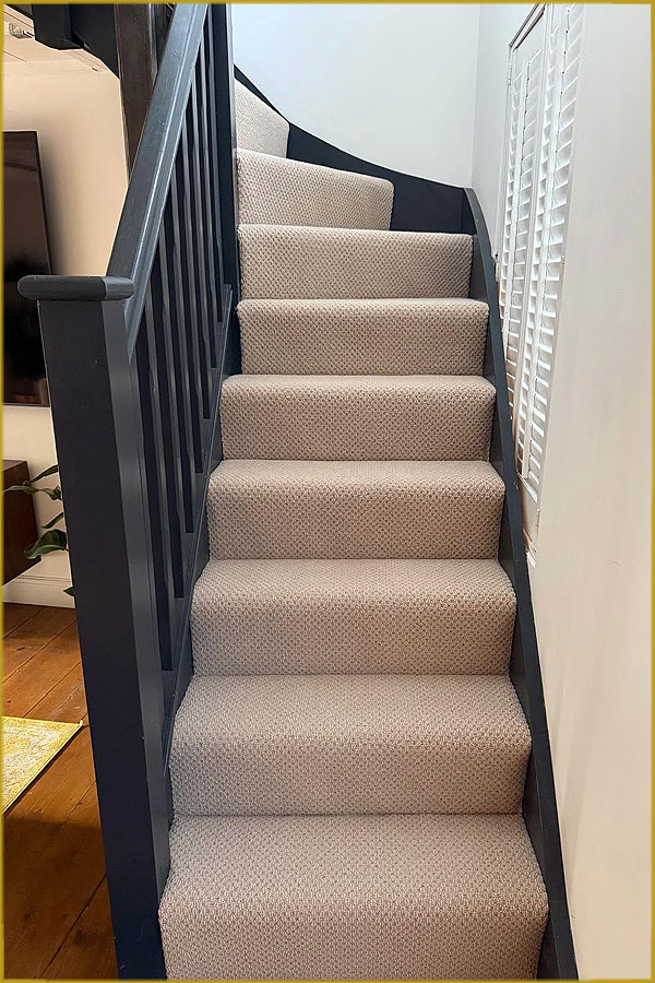 Soft premium stair carpet professionally fitted by flooring specialists in Surrey